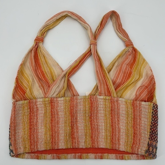 Anthropologie Yellow & Orange Striped Smocked Tank Top Size Large NWT - Picture 5 of 10